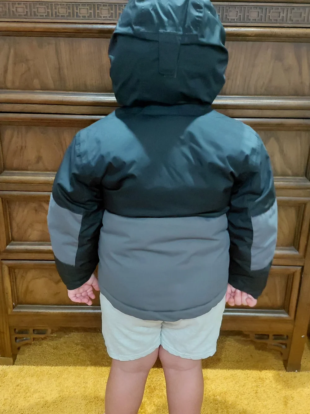 Columbia Kids' Gray & Black Hooded Winter Jacket With Neon Hood Size XXS